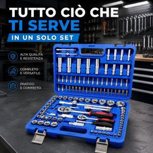 Valigetta chiavi a bussola e cricchetto set completo con inserti e bussole professionali