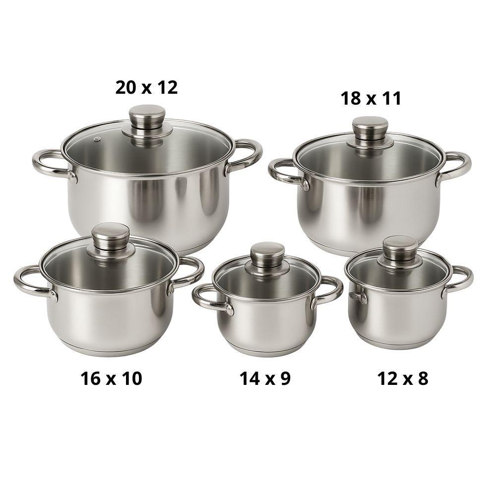  set pentole 10 pezzi con coperchi e rivestimento antiaderente - foto 4