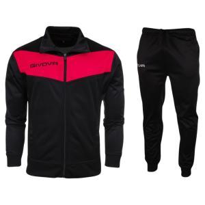 Tuta  visa triacetato nero/rosso - tr018-1012