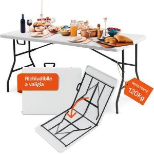 Mesa plegable que ahorra espacio, 180 x 70 x 74 cm (blanca) blanca