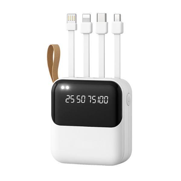 power bank 6800mah con cavi di ricarica integrati, display e torcia led - foto 2 power bank 6800mah con cavi di ricarica integrati, display e torcia led - foto 2