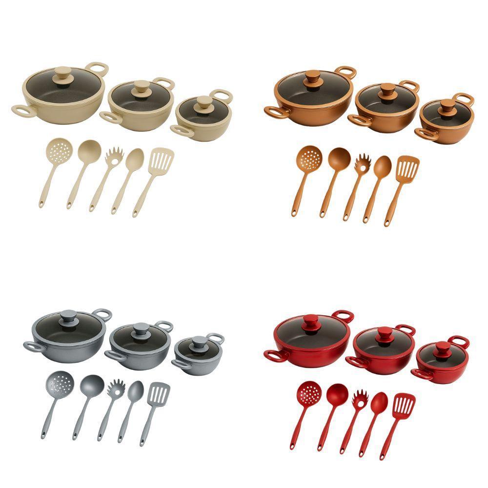 tris tegami con coperchi in vetro e 5 mestoli di alta qualita 20cm 24cm 28cm rivestimento antiaderente per cucina versatile e moderna - foto 1 tris tegami con coperchi in vetro e 5 mestoli di alta qualita 20cm 24cm 28cm rivestimento antiaderente per cucina versatile e moderna - foto 1