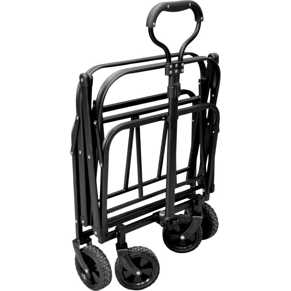 carrello pieghevole da trasporto con cestello 620 x 390 x 240mm portata 120kg - foto 4 Carrello pieghevole con cestello e manici in posizione trasporto
