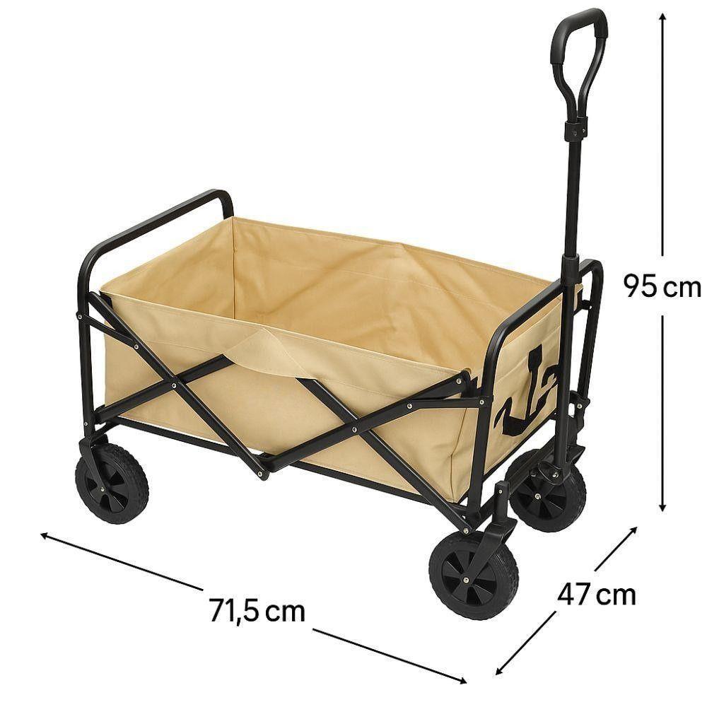 carrello pieghevole da trasporto con cestello 620 x 390 x 240mm portata 120kg - foto 5 Carrello pieghevole da trasporto rosso con cestello, vista laterale