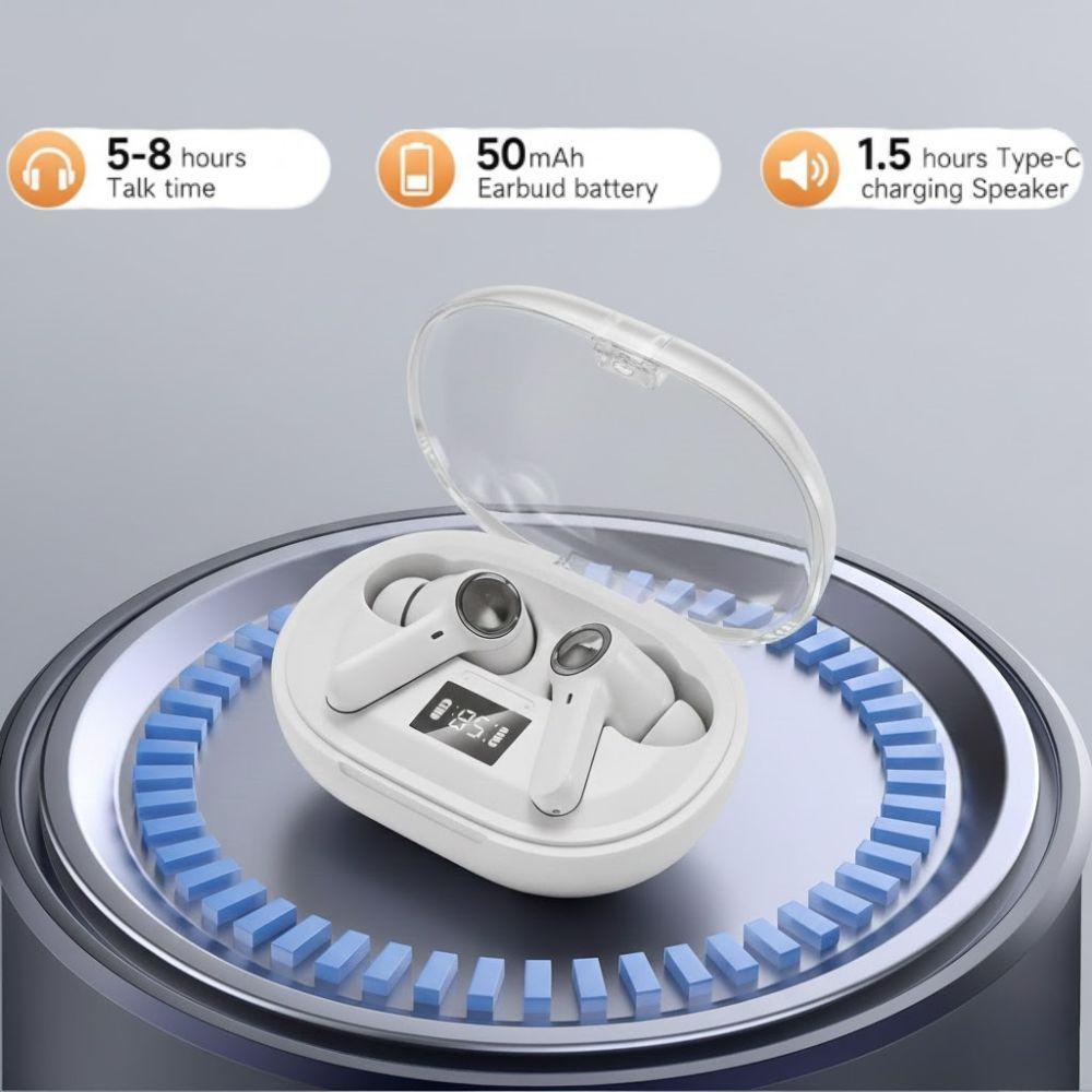  cuffie wireless bluetooth andowl con custodia di ricarica e display digitale - foto 3