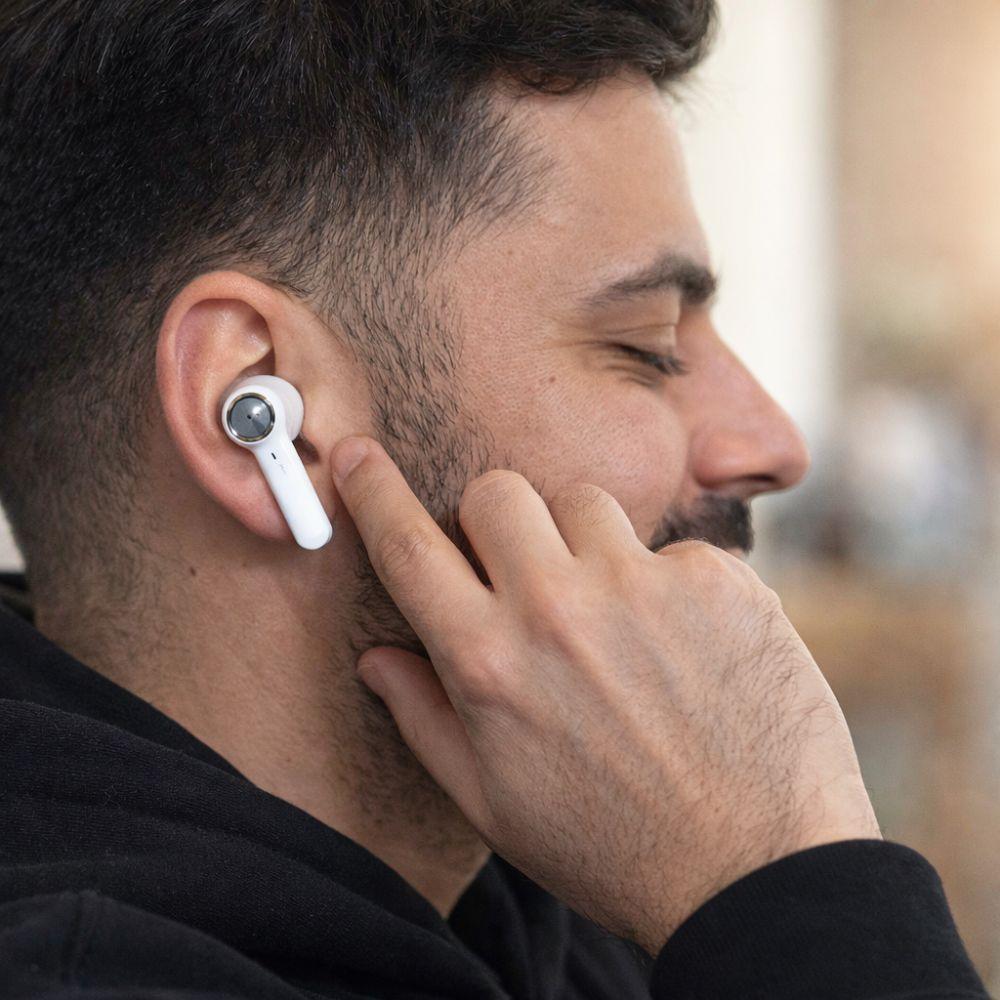  cuffie wireless bluetooth andowl con custodia di ricarica e display digitale - foto 5