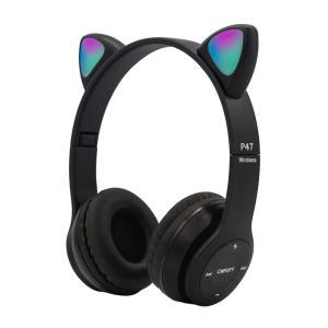 Cuffie bluetooth cat ear headset gaming con effetti led e suono stereo