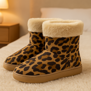 Ciabatta a stivaletto leopardata marrone modello moderna