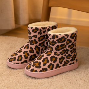 Ciabatta a stivaletto leopardata rosa modello ludovica