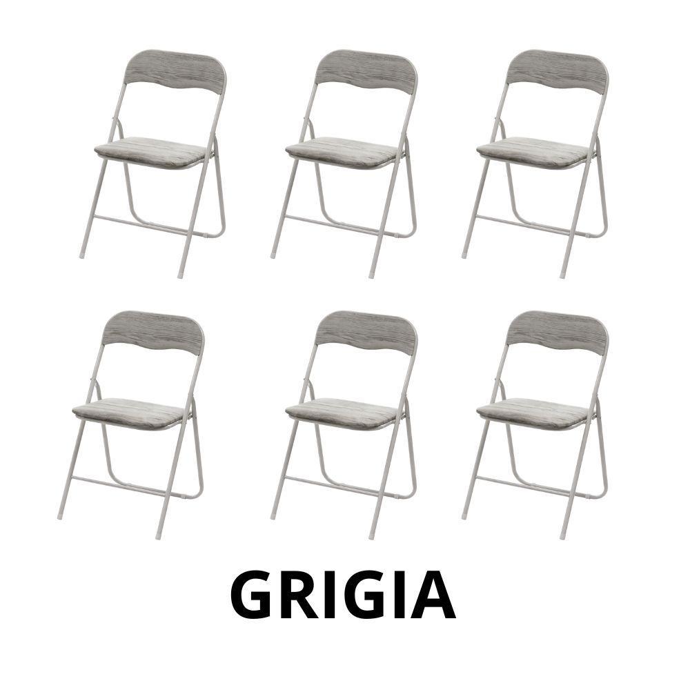 set da 6 sedie pieghevoli effetto legno - foto 3 set da 6 sedie pieghevoli effetto legno - foto 3