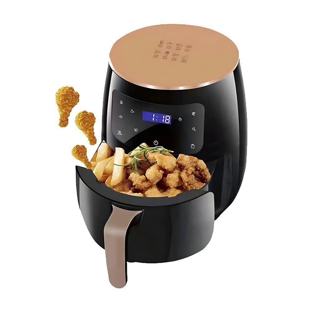Friggitrice ad aria 8L con display digitale, basket estratto con alette e crocchette, accessori inclusi