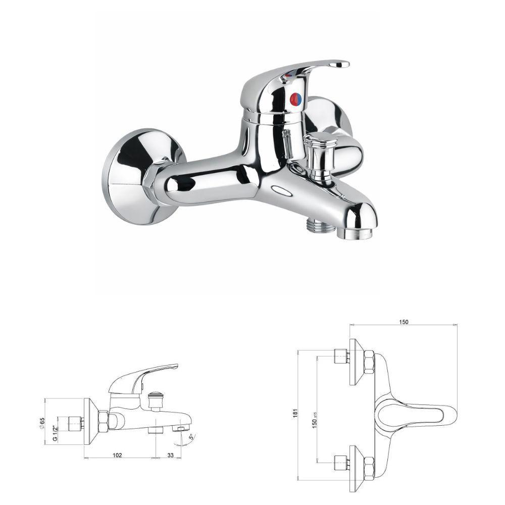 miscelatore rubinetto da bagno monocomando cromato - foto 4 miscelatore rubinetto da bagno monocomando cromato - foto 4