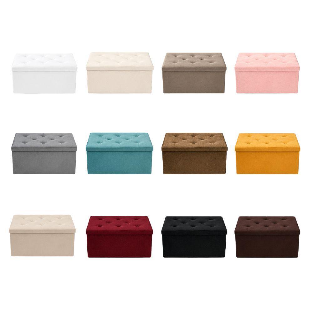  pouf panca contenitore in velluto rettangolare 76x38x38 - foto 1