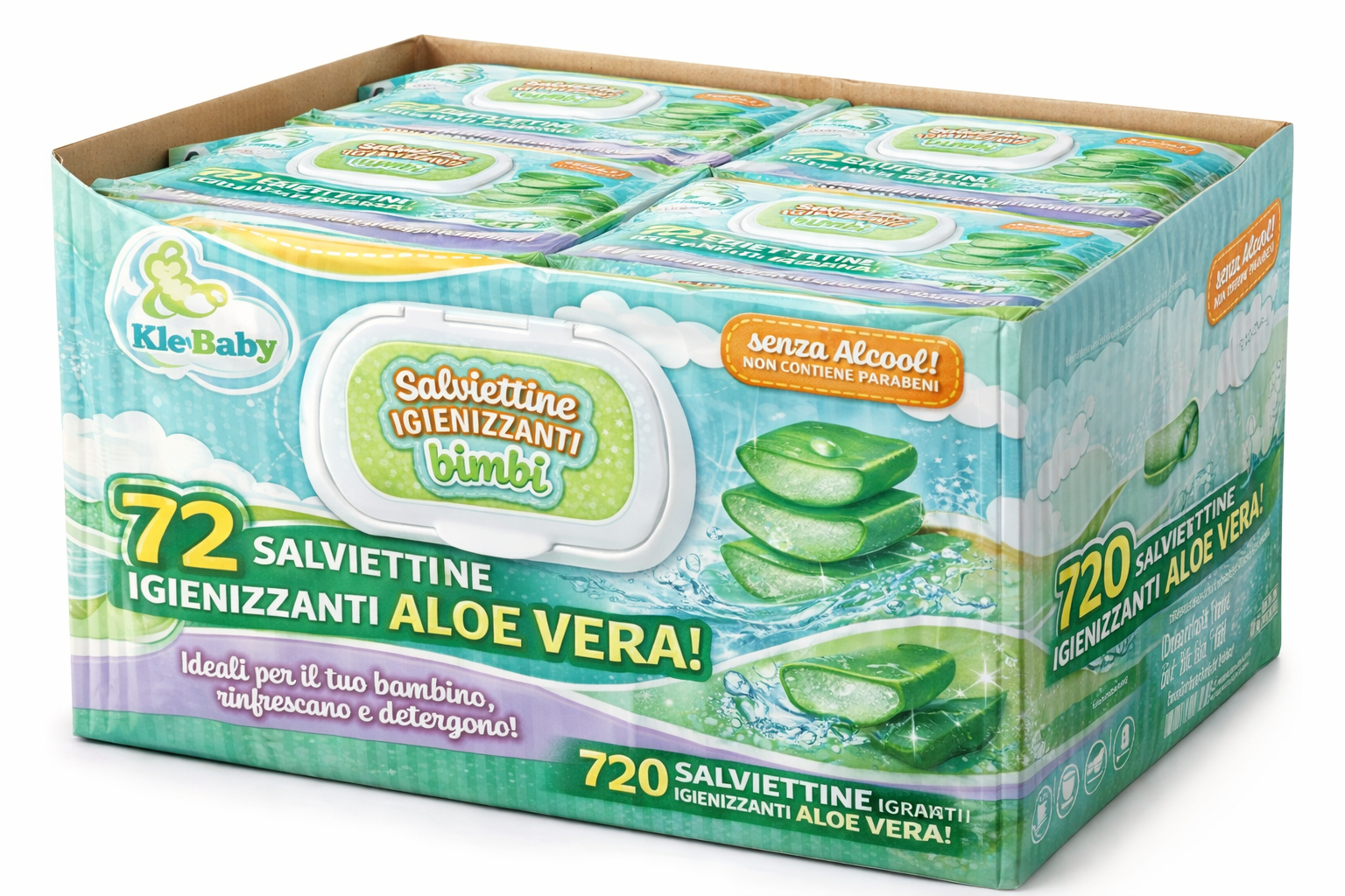 fatigati 720 salviettine igenizzanti idratanti con aloe vera ( 10 pacchetti da 72 pezzi) - foto 1 fatigati 720 salviettine igenizzanti idratanti con aloe vera ( 10 pacchetti da 72 pezzi) - foto 1