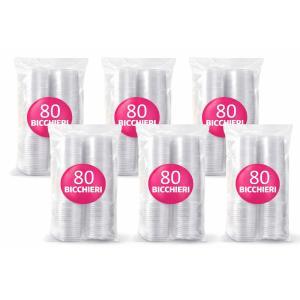 600 bicchieri di plastica da 180 ml  ( 6 pacchetti da 100 pezzi )