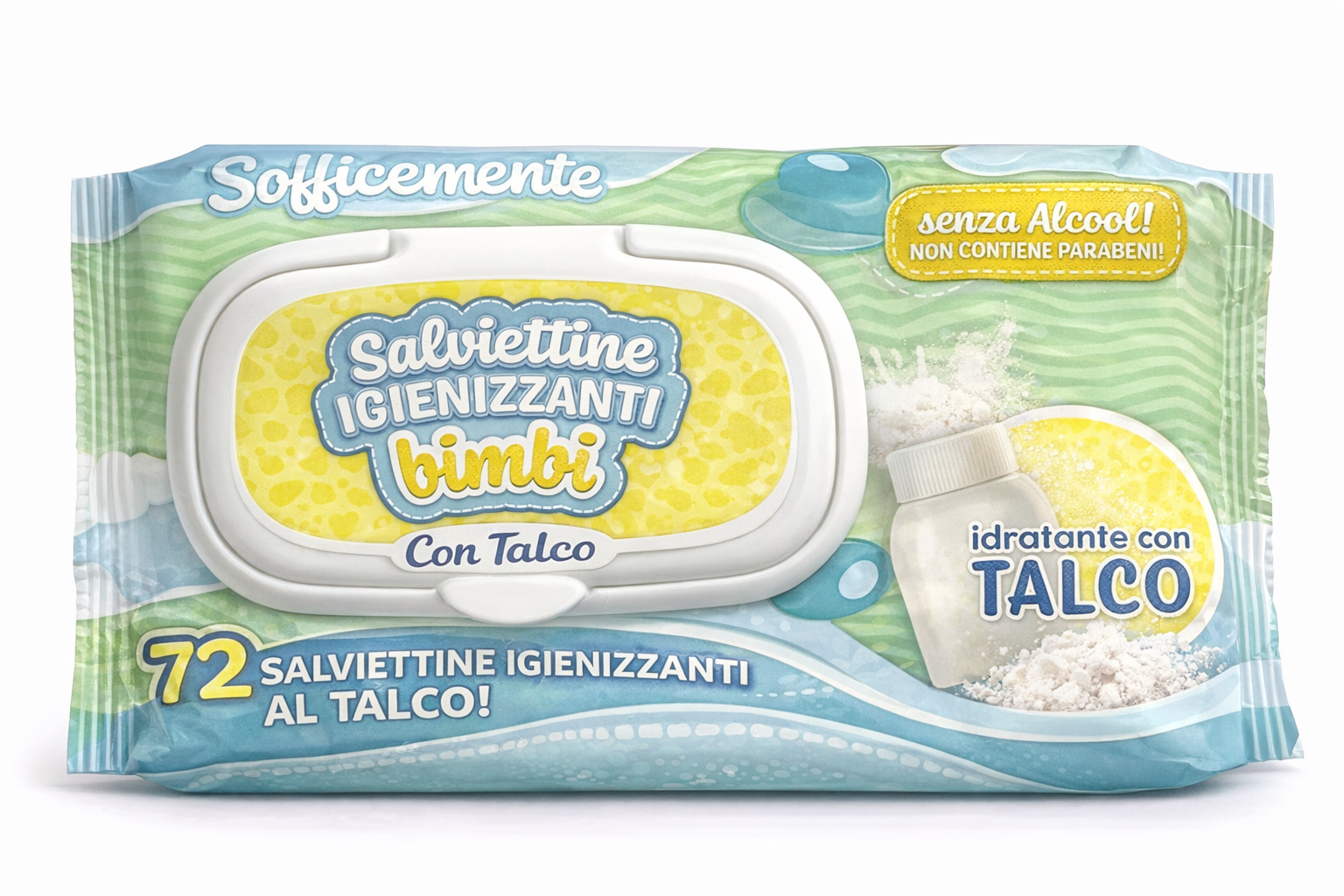 720 salviettine igenizzanti idratanti con talco ( 10 pacchetti da 72 pezzi) - foto 2 720 salviettine igenizzanti idratanti con talco ( 10 pacchetti da 72 pezzi) - foto 2