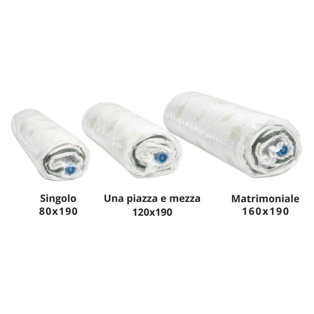 Materasso Aloe Vera 25 cm con rivestimento antibatterico e manici