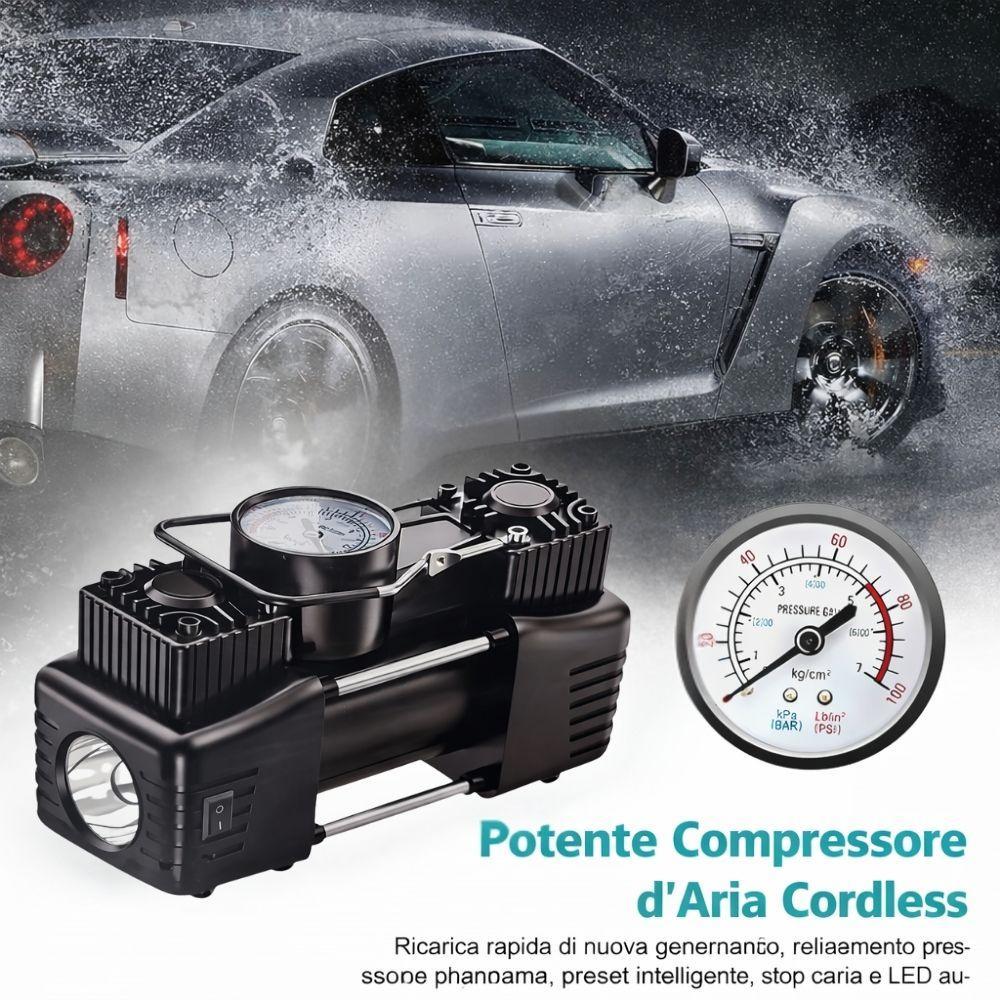 compressore aria portatile cordless 88vf 12v con manometro analogico e luce led integrata - foto 4 compressore aria portatile cordless 88vf 12v con manometro analogico e luce led integrata - foto 4