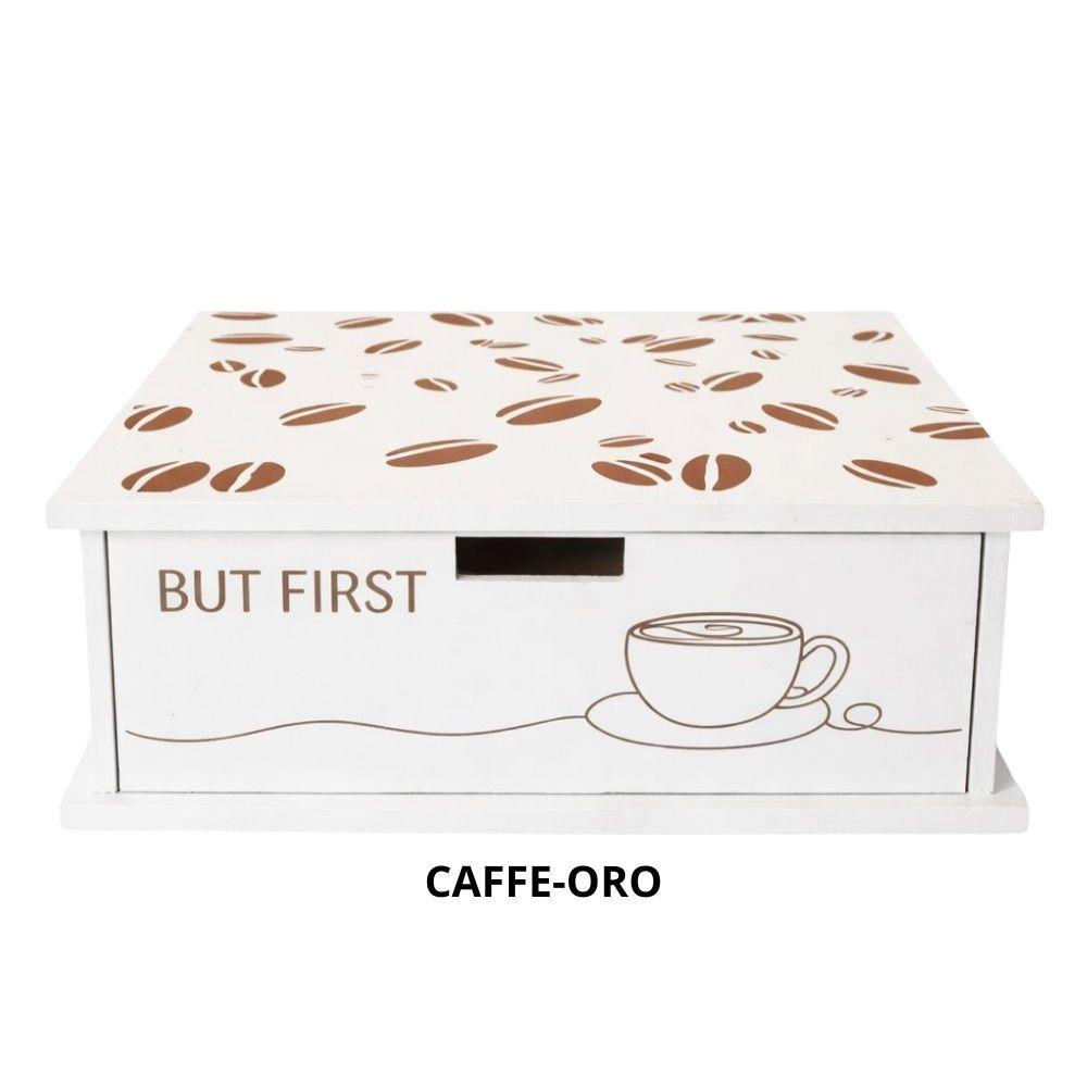 cassetto porta cialde e zucchero da caffè in legno con divisori organizer elegante - foto 4 cassetto porta cialde e zucchero da caffè in legno con divisori organizer elegante - foto 4