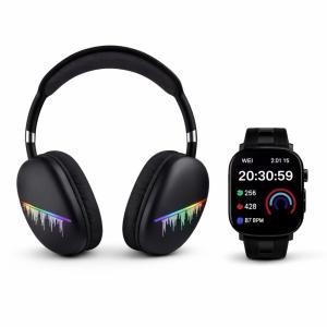 Set di cuffie wireless bluetooth e smartwatch con tre cinturini intercambiabili