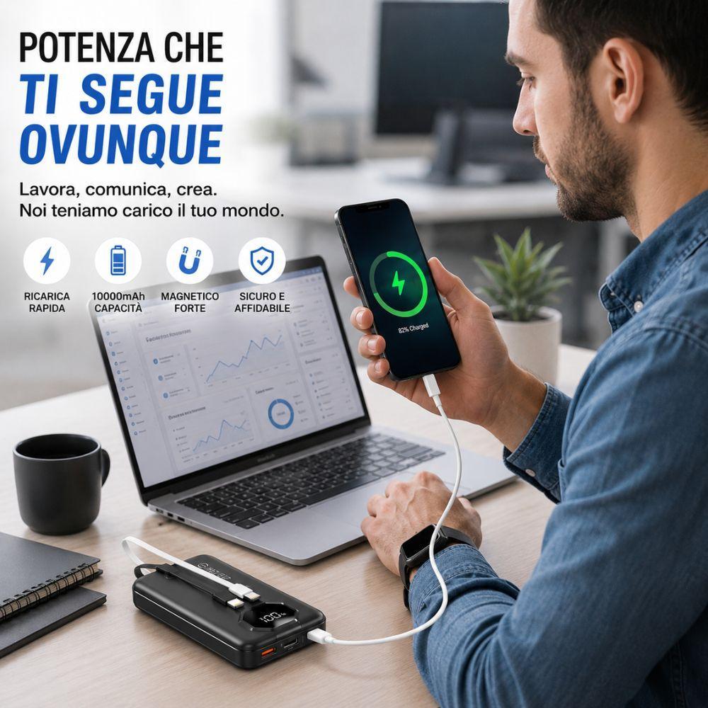 power bank magnetico 10000mah con lightning display led - foto 5 power bank magnetico 10000mah con lightning display led - foto 5