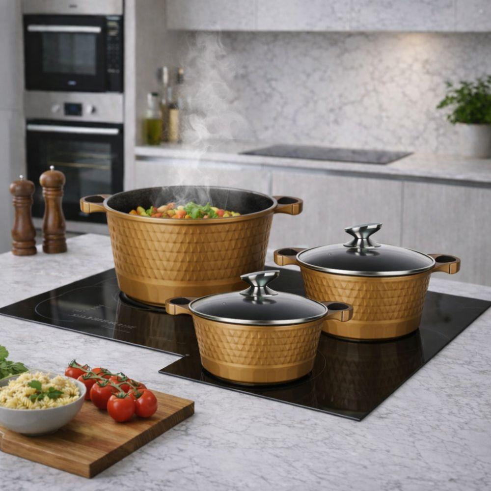 set 3 casseruole antiaderenti con coperchio 20 cm 24 cm 28 cm - foto 4 set 3 casseruole antiaderenti con coperchio 20 cm 24 cm 28 cm - foto 4