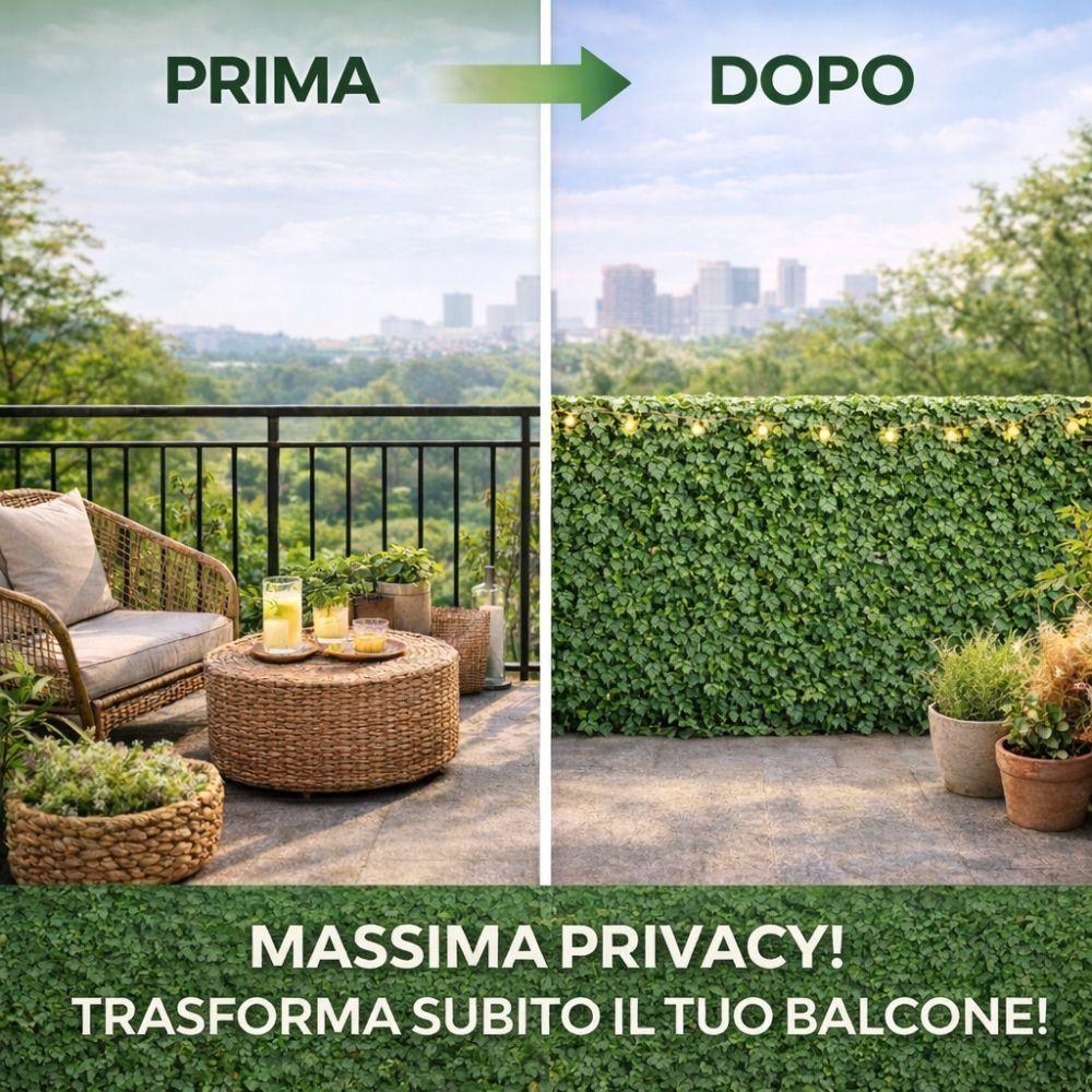 siepe artificiale sempreverde privacy 1x3 metri, edera finta per balcone recinzione giardino - foto 5 siepe artificiale sempreverde privacy 1x3 metri, edera finta per balcone recinzione giardino - foto 5