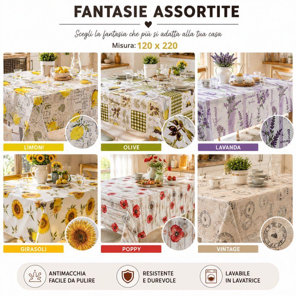 tovaglia da tavola fantasie assortite 120x220 cm antimacchia lavabile - foto 4 tovaglia da tavola fantasie assortite 120x220 cm antimacchia lavabile - foto 4