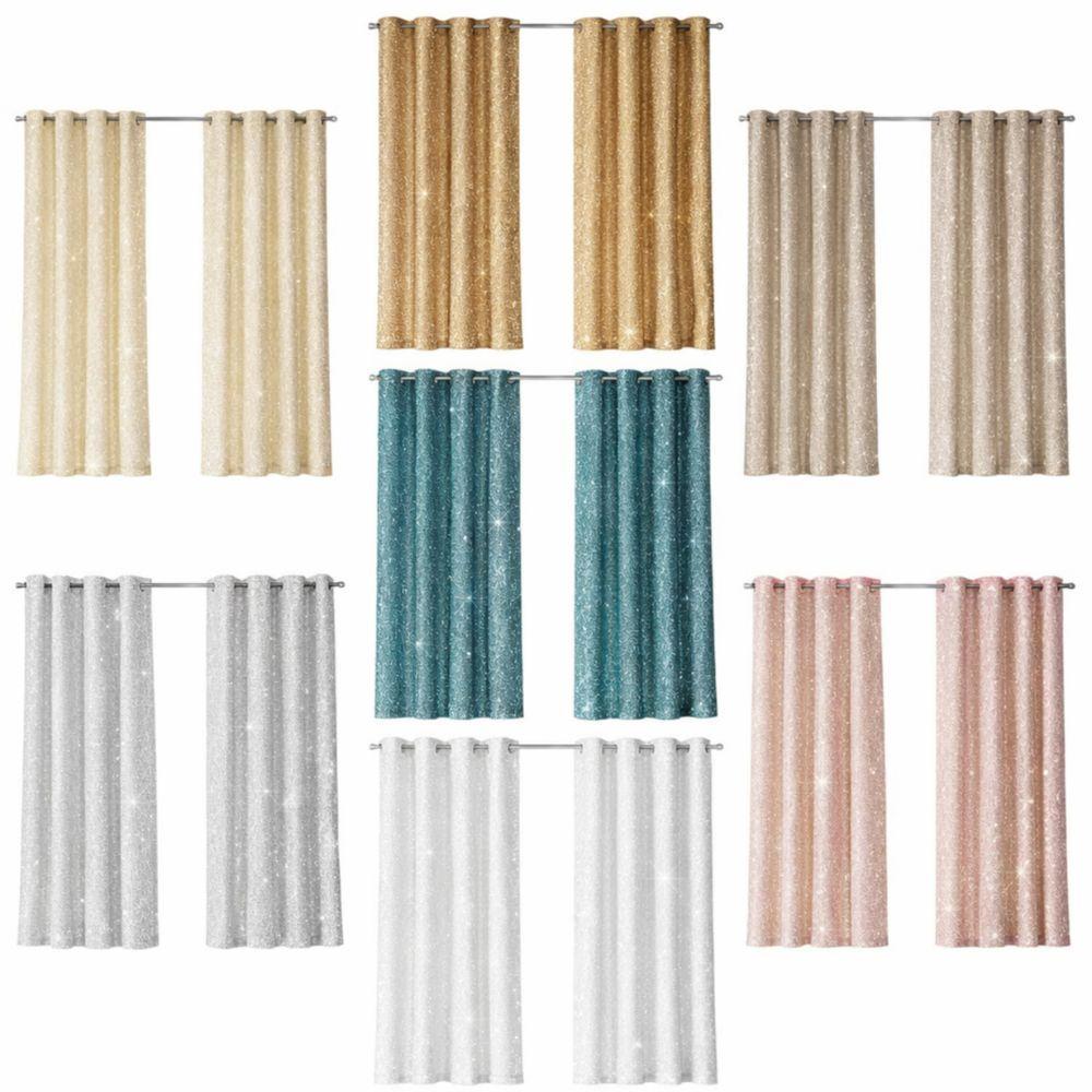 coppia tenda coprente effetto linone brillantinato con anelli - foto 1 coppia tenda coprente effetto linone brillantinato con anelli - foto 1