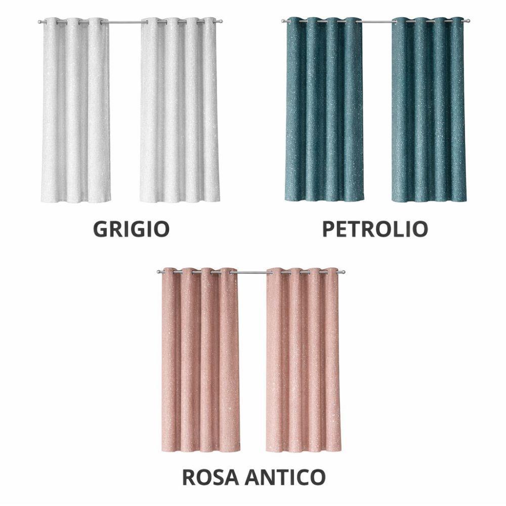 coppia tenda coprente effetto linone brillantinato con anelli - foto 3 coppia tenda coprente effetto linone brillantinato con anelli - foto 3