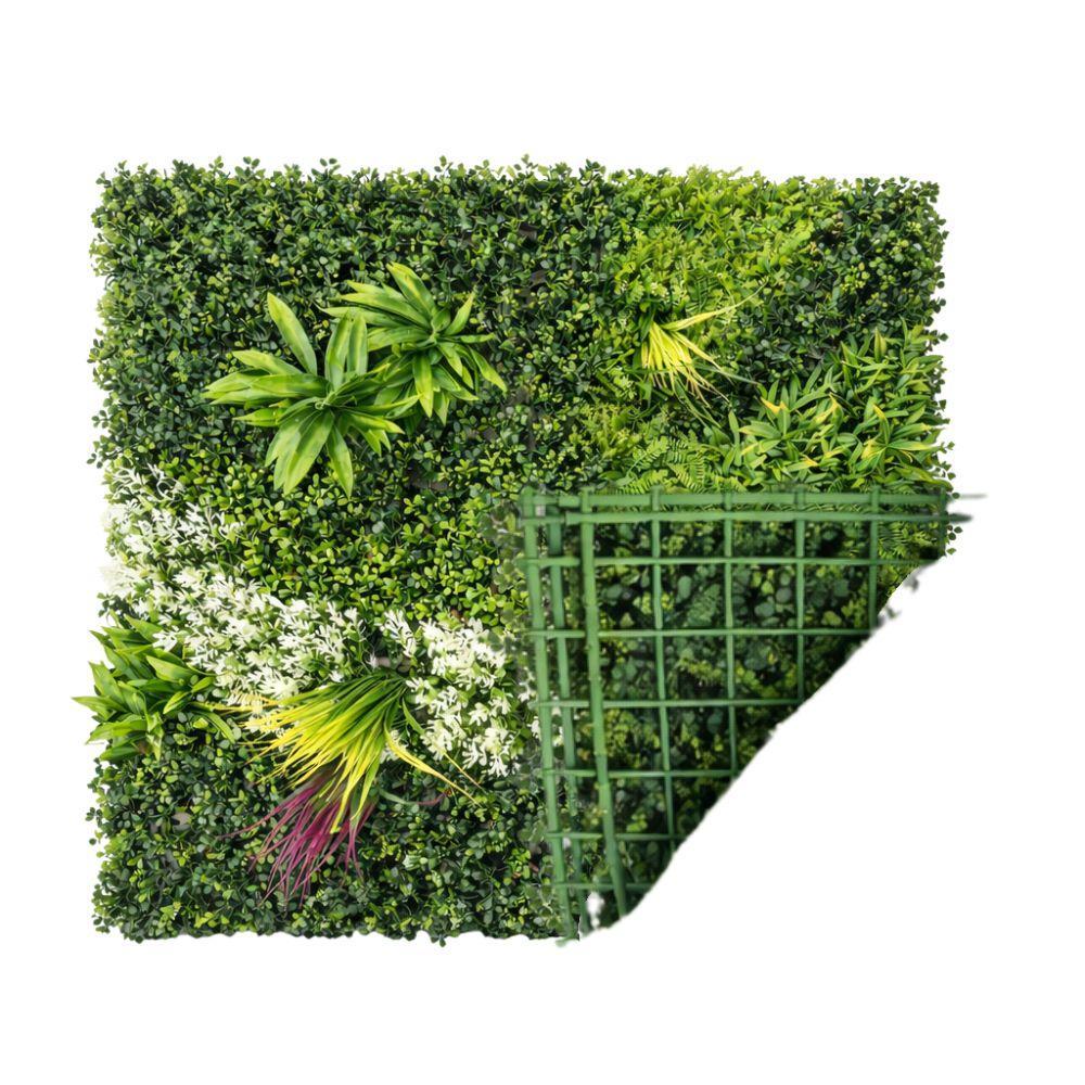  siepe verde artificiale decorativa modulo 100x100 cm effetto giardino verticale premium - foto 3