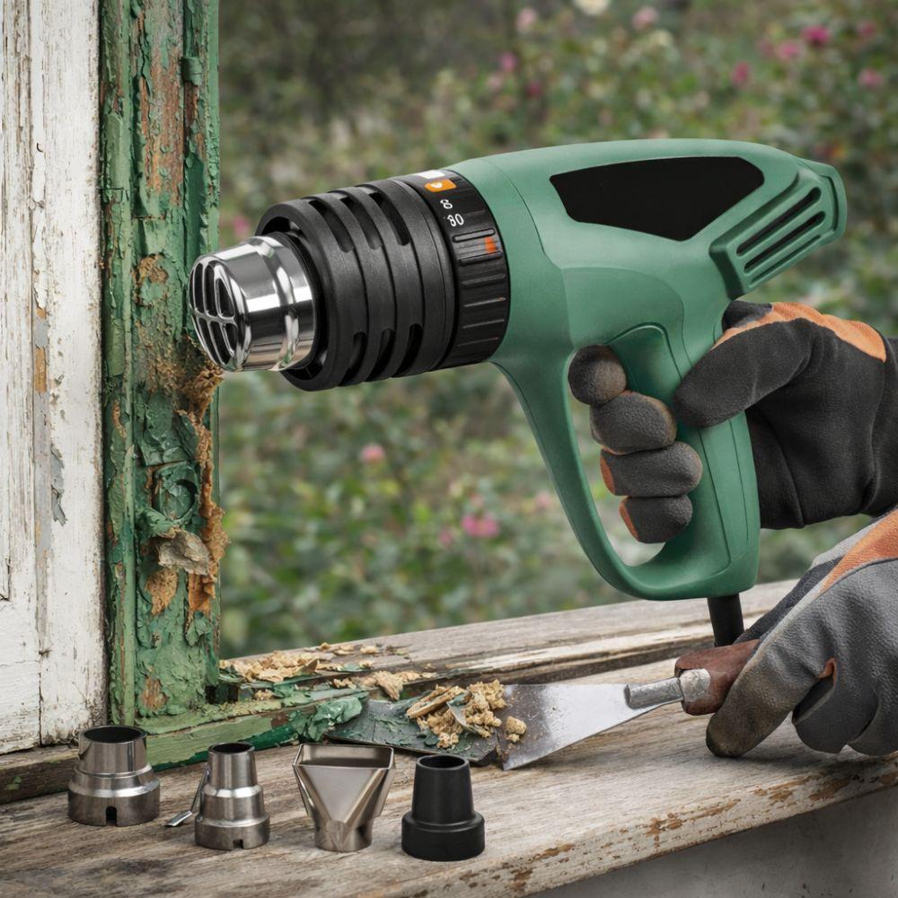 pistola termica 2000w doppia temperatura con 4 ugelli inclusi - foto 5 Pistola termica 2000W con ugelli inclusi - dettagli funzionali