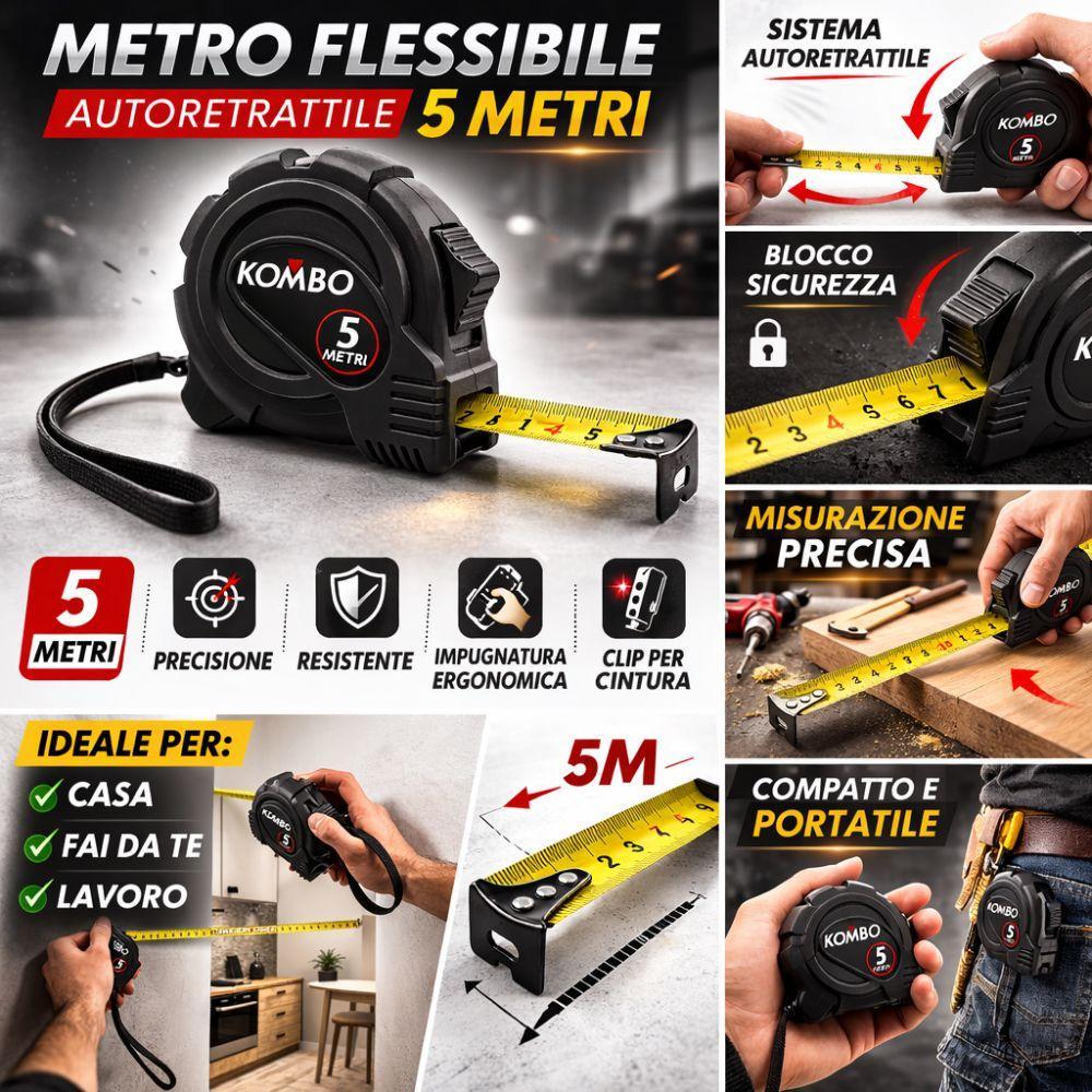 metro flessibile autorientrante 5 metri con clip e laccio - foto 2 metro flessibile autorientrante 5 metri con clip e laccio - foto 2