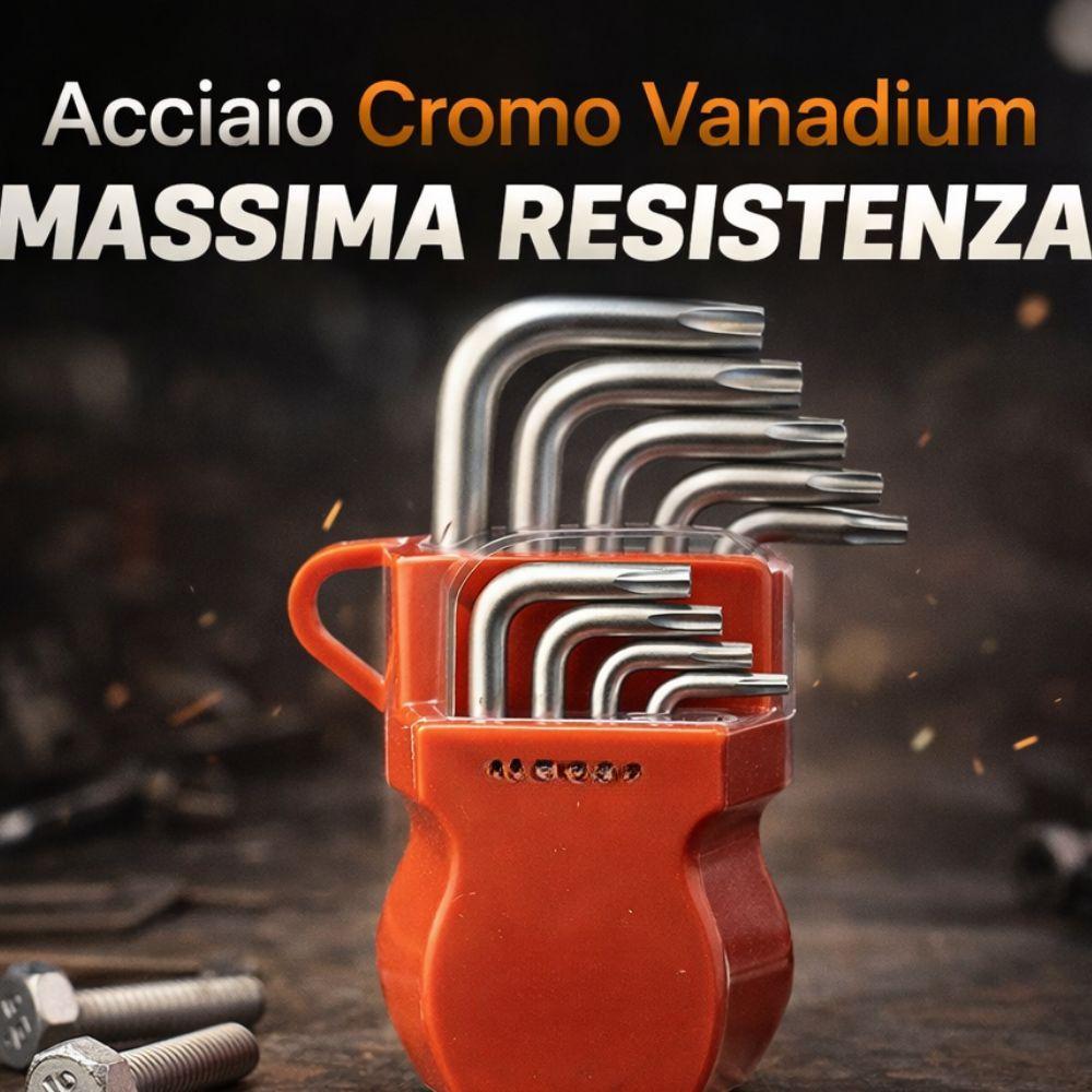 set 8 chiavi maschio torx piegate cr-v in cromo vanadium con supporto - foto 4 set 8 chiavi maschio torx piegate cr-v in cromo vanadium con supporto - foto 4