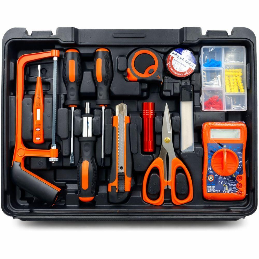  valigia attrezzi da 57 pezzi con trapano avvitatore 12v e accessori inclusi - foto 3