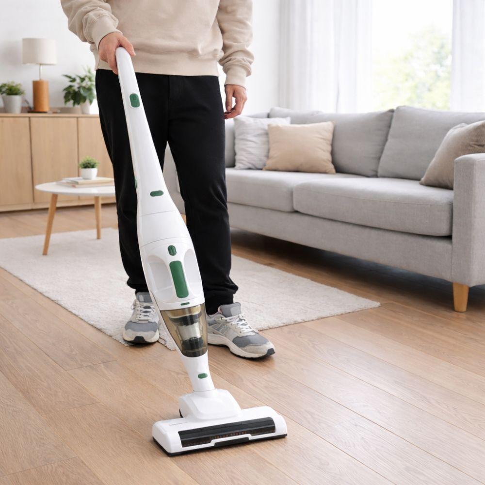  scopa elettrica 2in1 senza fili con aspiratore portatile e sistema pieghevole salvaspazio - foto 2