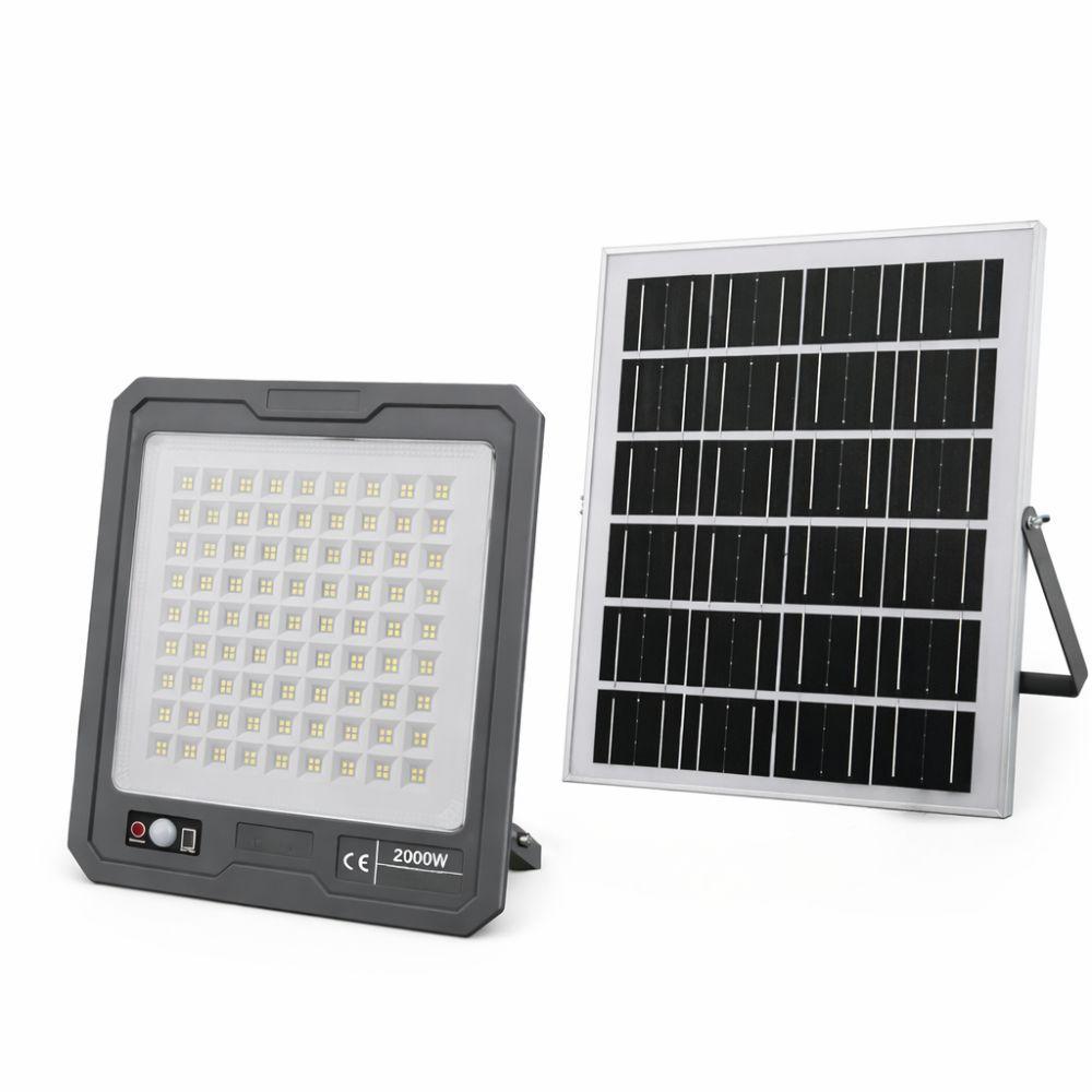 faro led solare 2000w con pannello fotovoltaico ip66 e telecomando - foto 1 faro led solare 2000w con pannello fotovoltaico ip66 e telecomando - foto 1