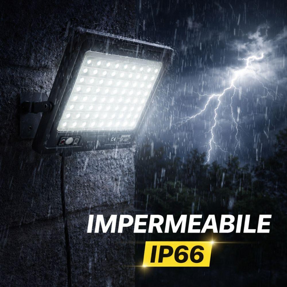 faro led solare 2000w con pannello fotovoltaico ip66 e telecomando - foto 3 faro led solare 2000w con pannello fotovoltaico ip66 e telecomando - foto 3
