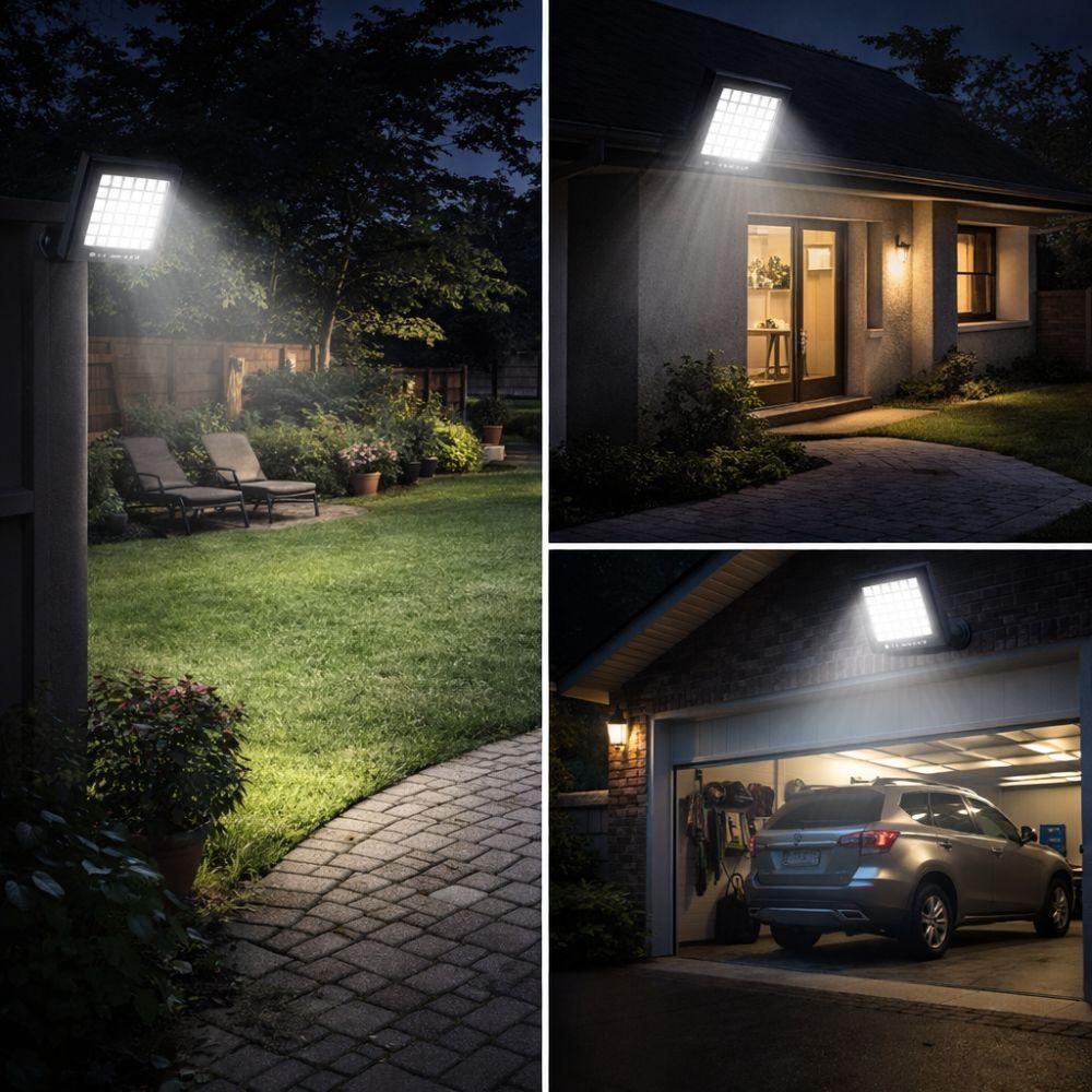 faro led solare 2000w con pannello fotovoltaico ip66 e telecomando - foto 4 faro led solare 2000w con pannello fotovoltaico ip66 e telecomando - foto 4