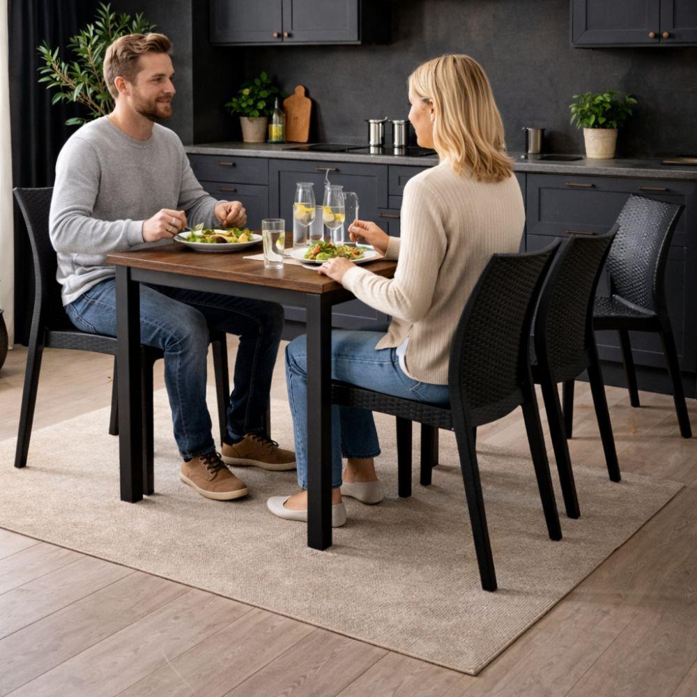 set 4 sedie effetto rattan resistenti design moderno - foto 4 set 4 sedie effetto rattan resistenti design moderno - foto 4