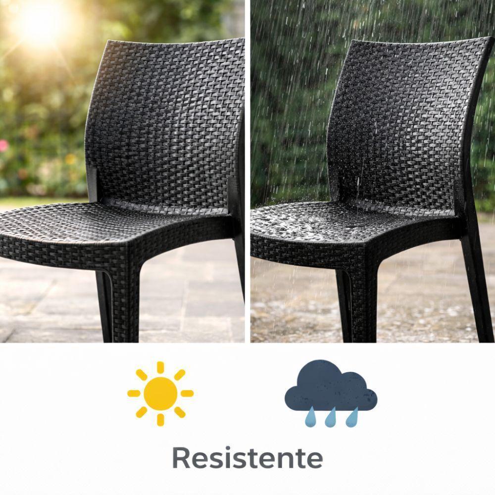set 4 sedie effetto rattan resistenti design moderno - foto 5 set 4 sedie effetto rattan resistenti design moderno - foto 5