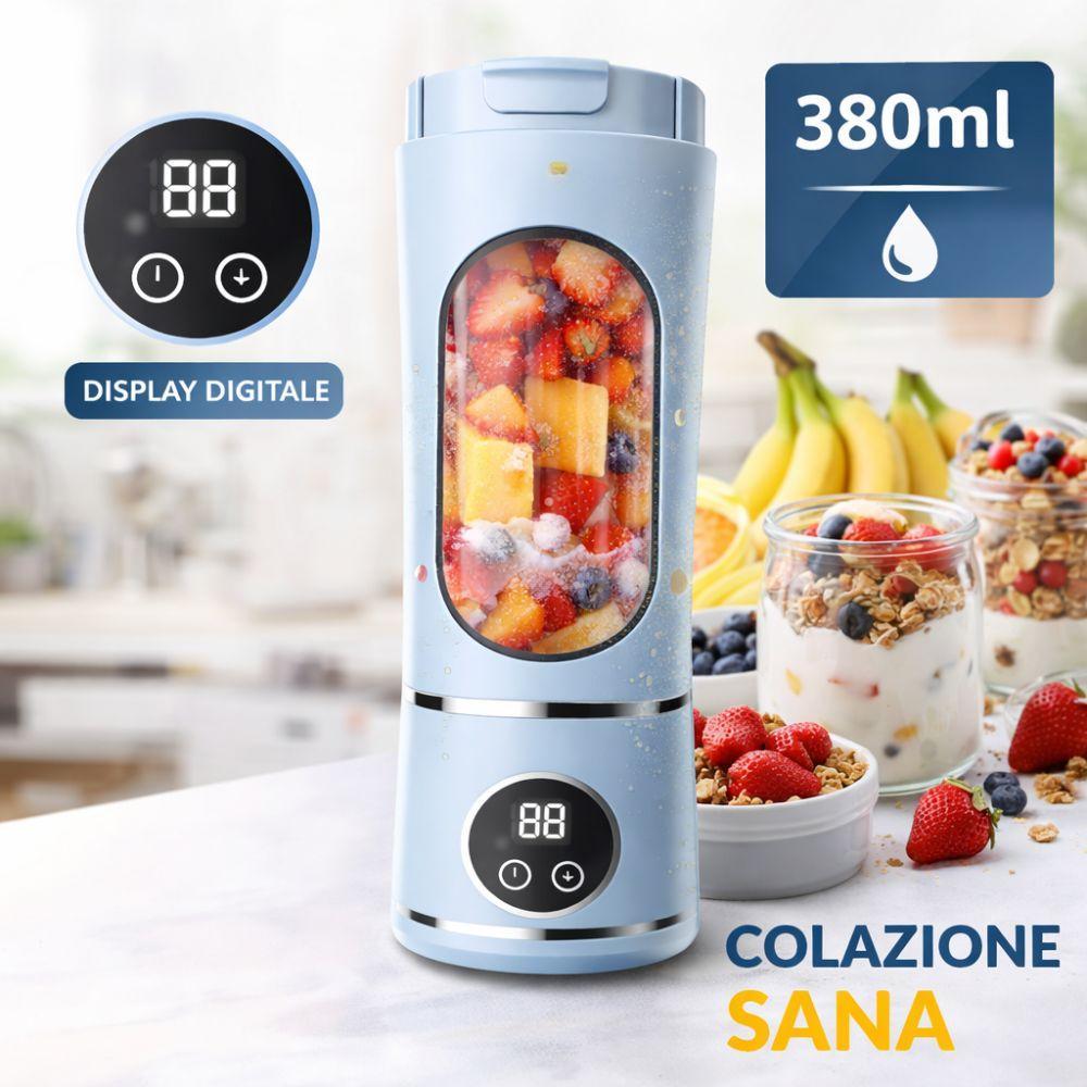 frullatore portatile ricaricabile usb con display digitale 380ml blender smoothie compatto per frutta e ghiaccio - foto 3 frullatore portatile ricaricabile usb con display digitale 380ml blender smoothie compatto per frutta e ghiaccio - foto 3