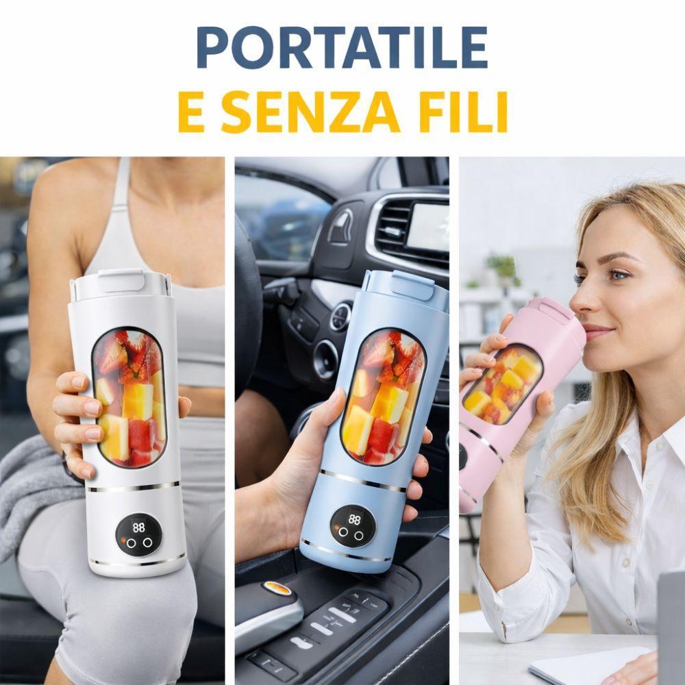 frullatore portatile ricaricabile usb con display digitale 380ml blender smoothie compatto per frutta e ghiaccio - foto 5 frullatore portatile ricaricabile usb con display digitale 380ml blender smoothie compatto per frutta e ghiaccio - foto 5