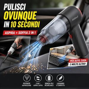 Aspiratore portatile 2 in 1 senza fili – mini aspirapolvere auto e casa compatto e potente