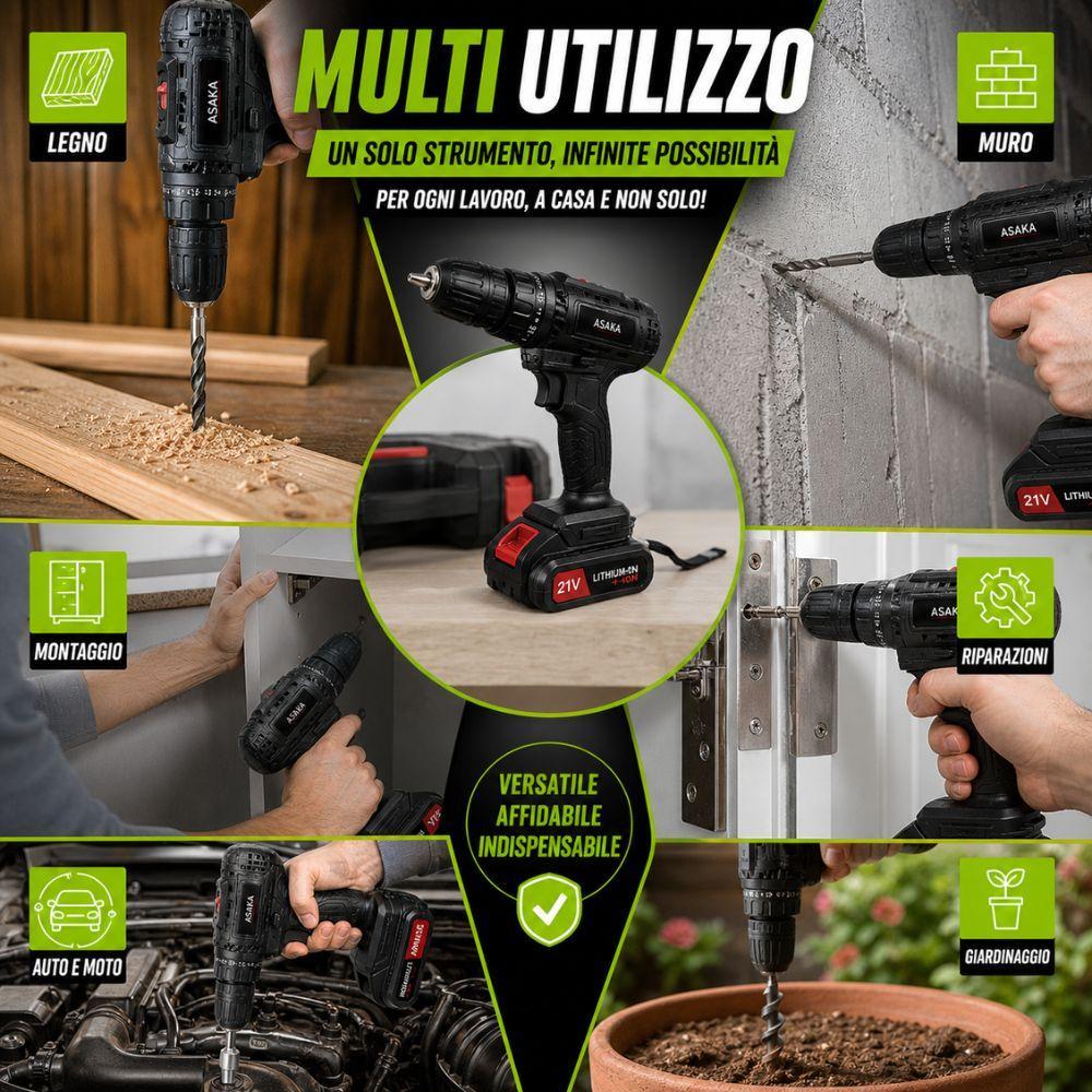  avvitatore elettrico multifunzionale con valigetta – trapano avvitatore con accessori completi - foto 5