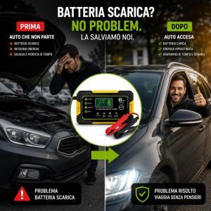 Caricabatterie intelligente  per auto moto camper barca con display lcd