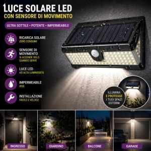 Luce solare led da parete con sensore di movimento ultra sottile alta luminosità impermeabile outdoor