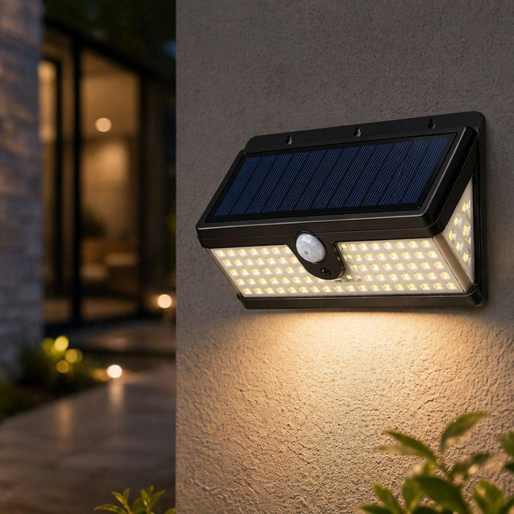  luce solare led da parete con sensore di movimento ultra sottile alta luminosità impermeabile outdoor - foto 4