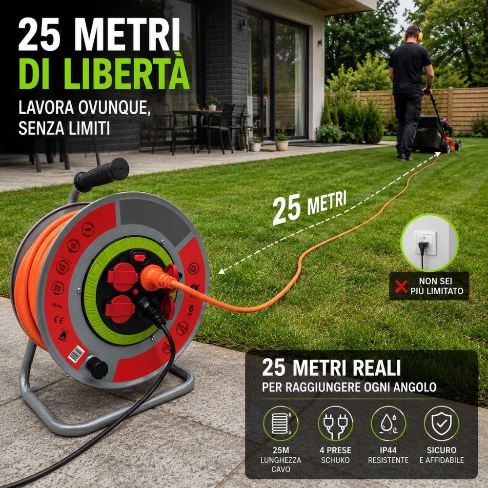prolunga di corrente avvolgibile e impermeabile da 25mt - foto 3 prolunga di corrente avvolgibile e impermeabile da 25mt - foto 3