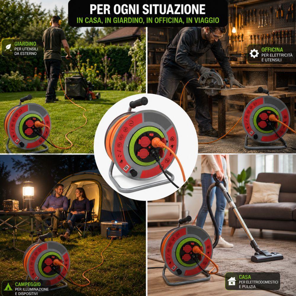 prolunga di corrente avvolgibile e impermeabile da 25mt - foto 4 prolunga di corrente avvolgibile e impermeabile da 25mt - foto 4